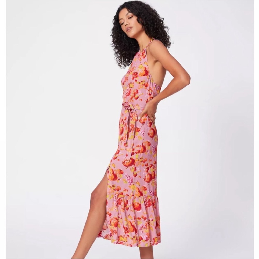 NWT PAIGE Jade Dress Foxglove Multi- Ambrosia Fruit Midi Dress Size XS